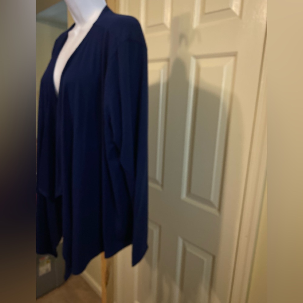 Style & Company - Woman’s royal blue cascading open cardigan sweater, Si… - Picture 3 of 8